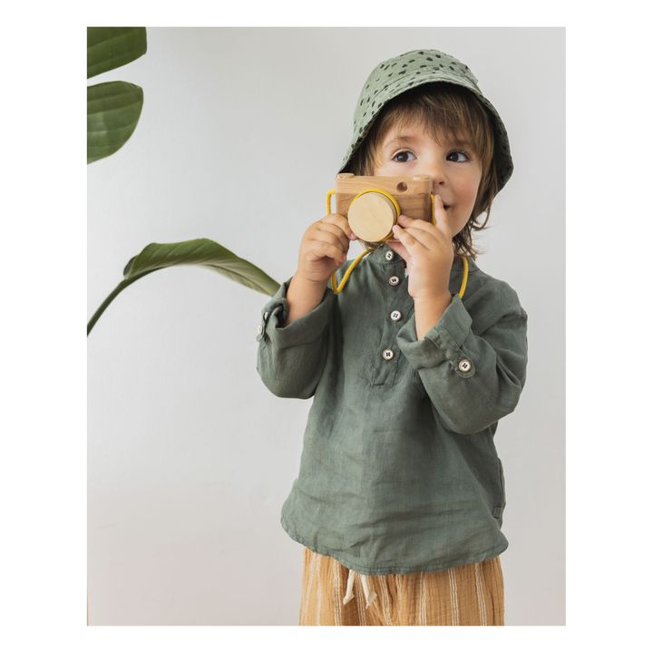 Gorro de algodón orgánico para bebé con estampado animal print | Verde Kaki- Imagen del producto n°5