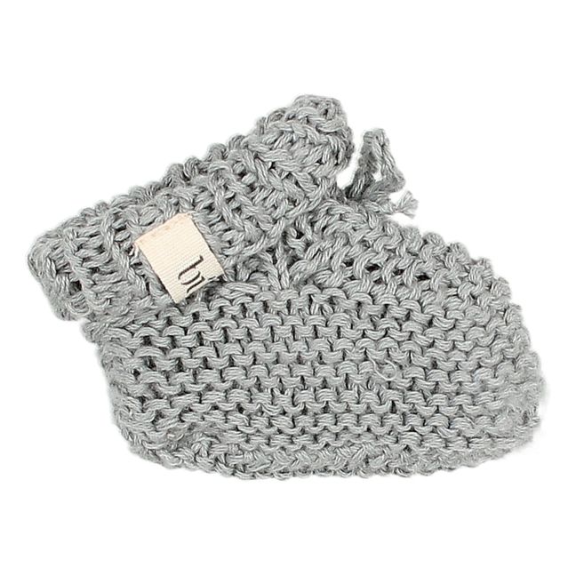 Organic Cotton Knit Slippers | Grey blue