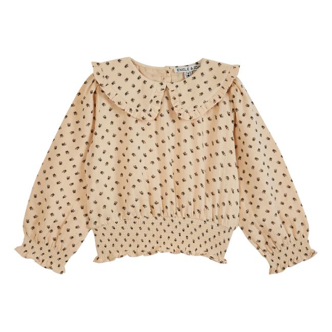 Camicetta con smock | Beige