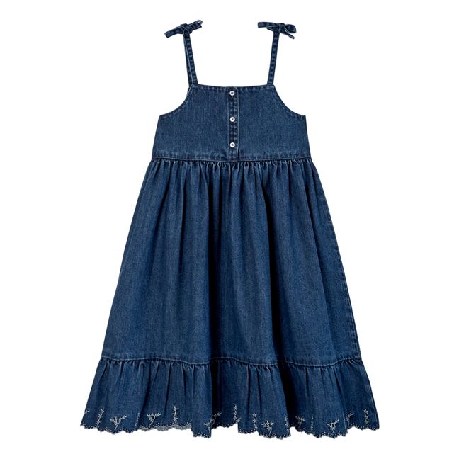 Midi dress in denim ricamato | Demin