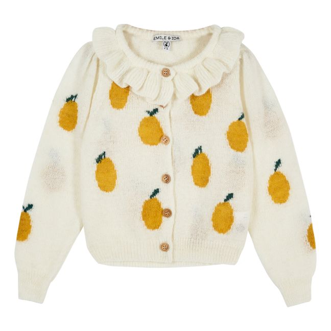 Cardigan Intersia Citrons | Ecru