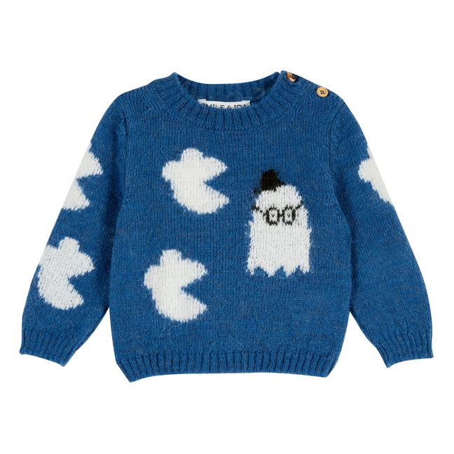 Mouse-Print Pullover | Blue