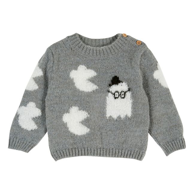Mouse-Print Pullover | Heather grey