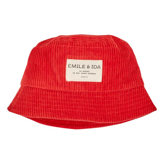 Hut aus geripptem Samt | Rot