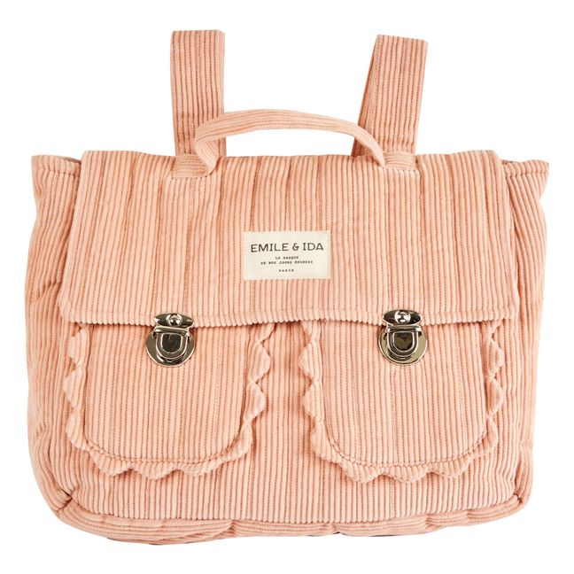 Corduroy satchel | Pale pink