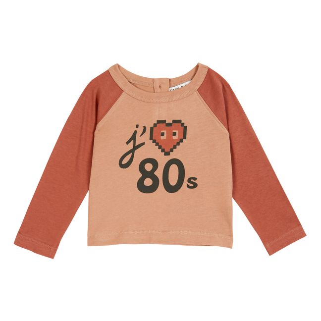 T-Shirt Bio-Baumwolle Zweifarbig 80s | Rostfarben