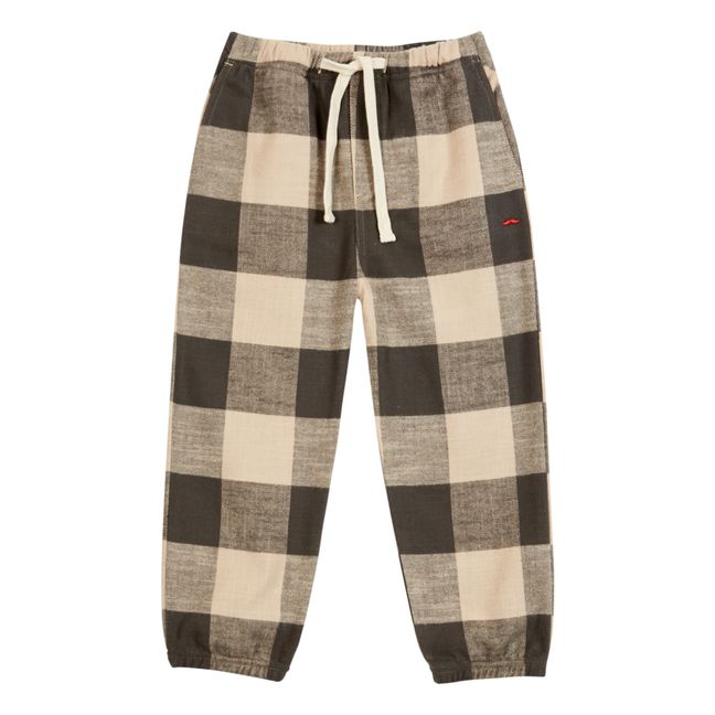 Pantalon Flanelle Carreaux | Gris anthracite
