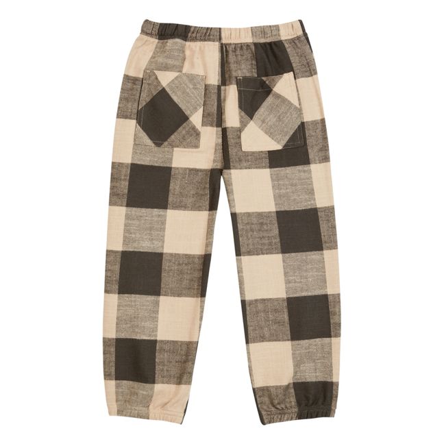 Pantalon Flanelle Carreaux | Gris anthracite