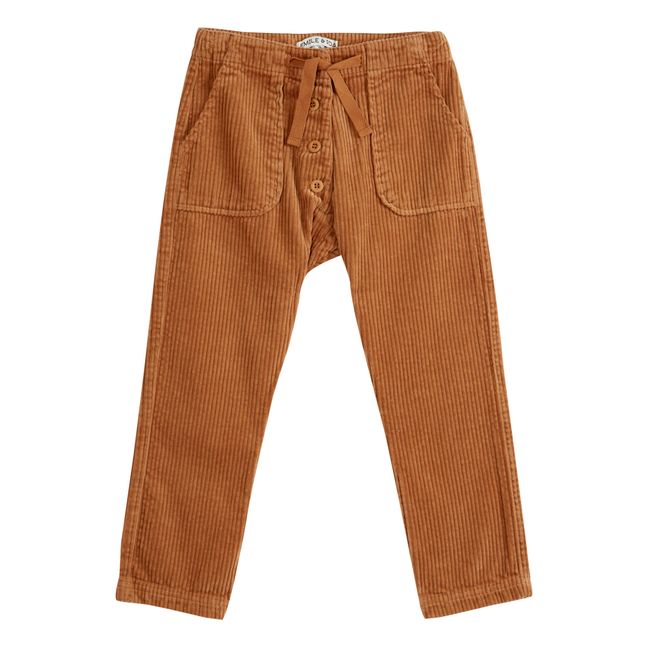 Corduroy Button-Up Pants | Camel