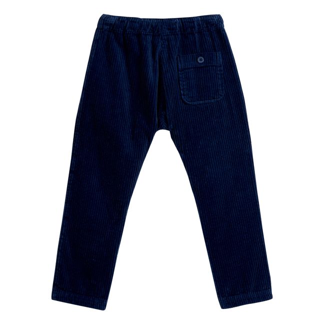 Corduroy Button-Up Pants | Blu notte