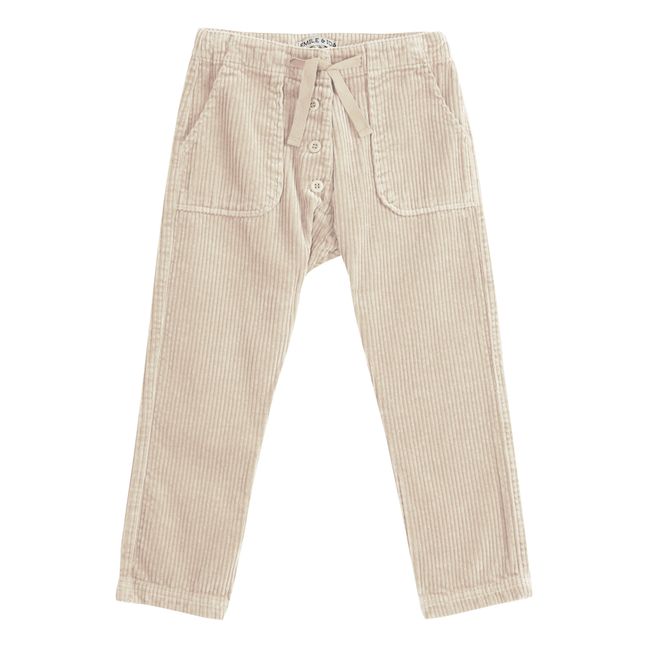 Corduroy Button-Up Pants | Ecru