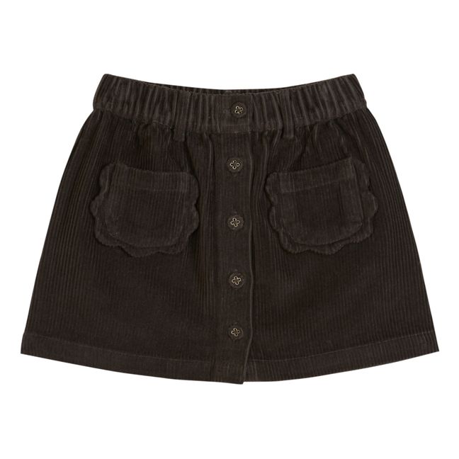 Corduroy Pocket Skirt | Charcoal grey