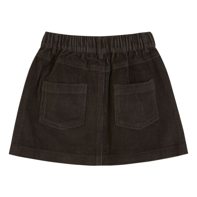 Corduroy Pocket Skirt | Charcoal grey