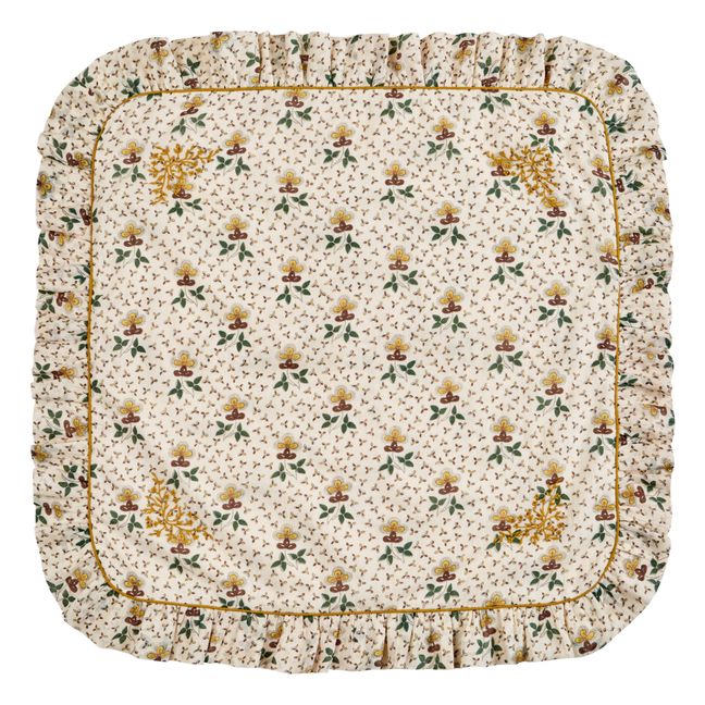 Housse de Coussin Fleurie | Ecru