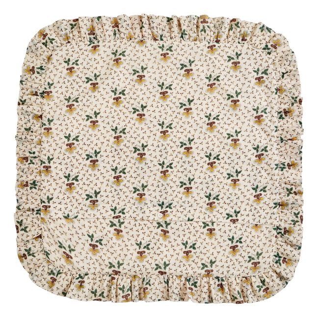Housse de Coussin Fleurie | Ecru