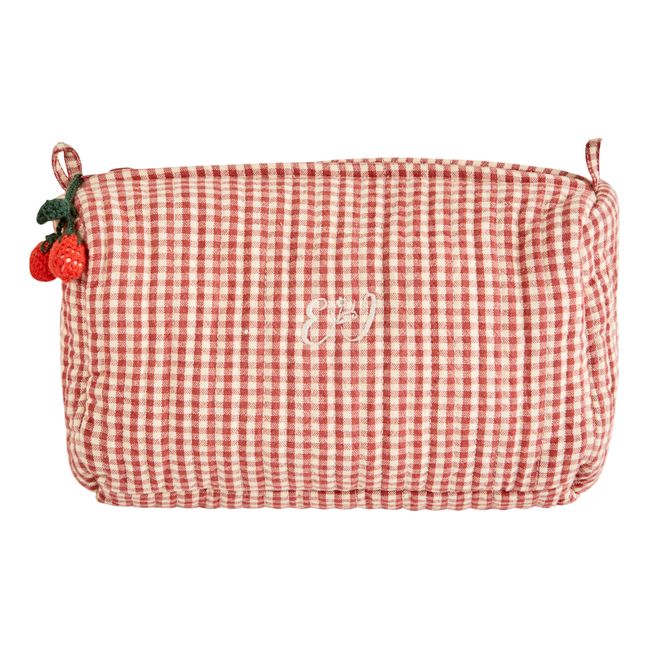 Trousse de Toilette Vichy | Rouge framboise