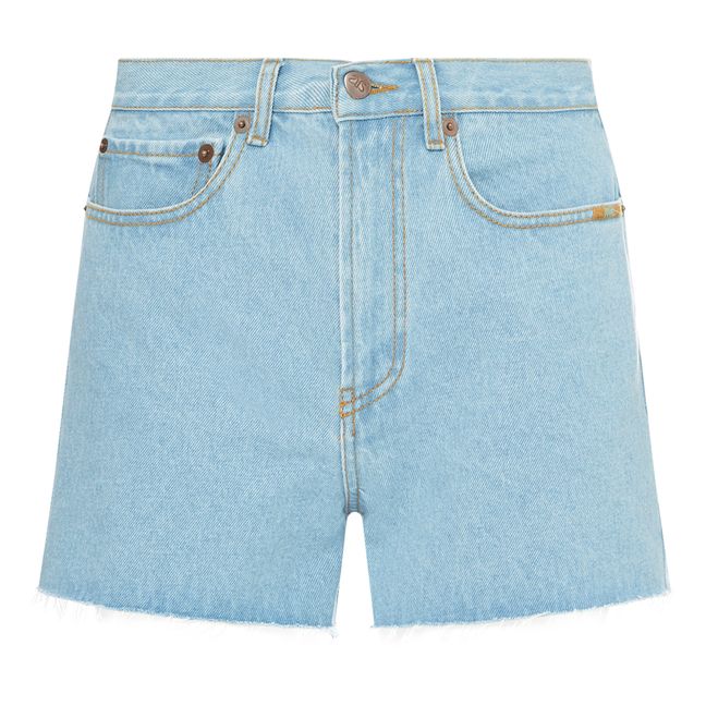 Fringe Organic Cotton Denim Shorts | Demin