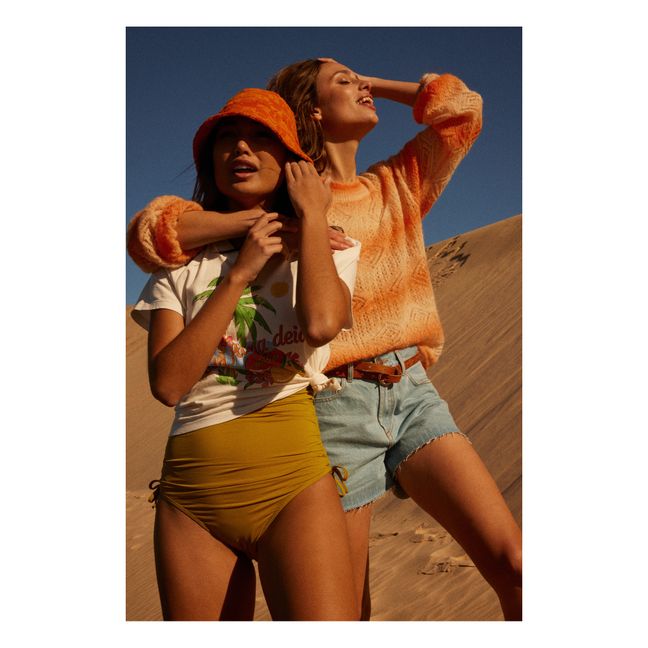 Fringe Organic Cotton Denim Shorts | Demin