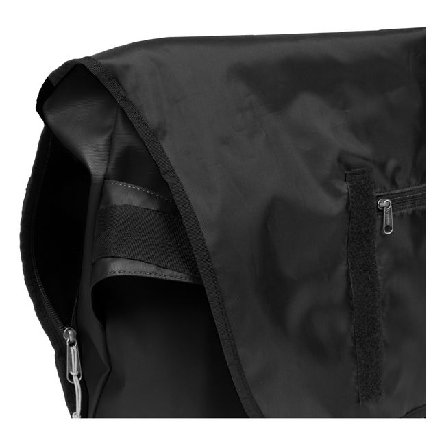 Sac Messenger Toile Enduite | Noir