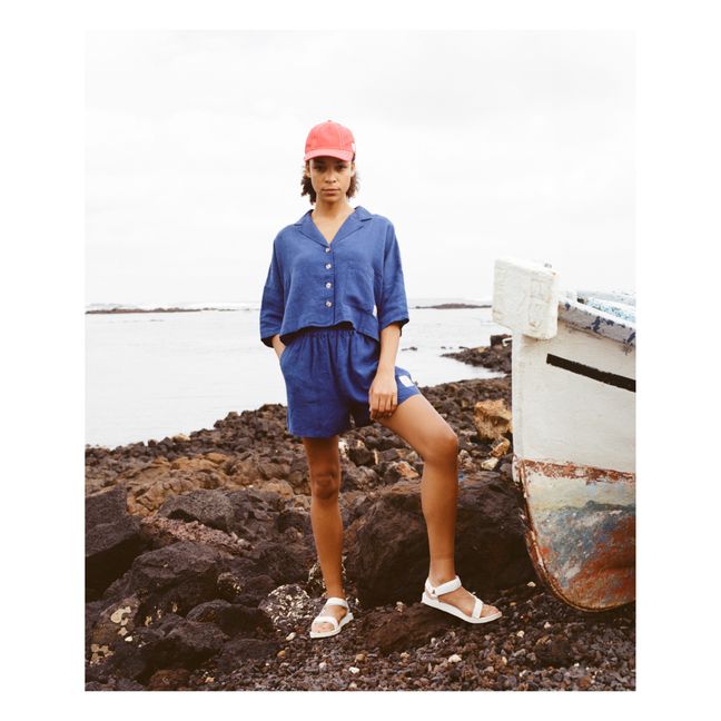 Basic-Shorts Leinen | Navy