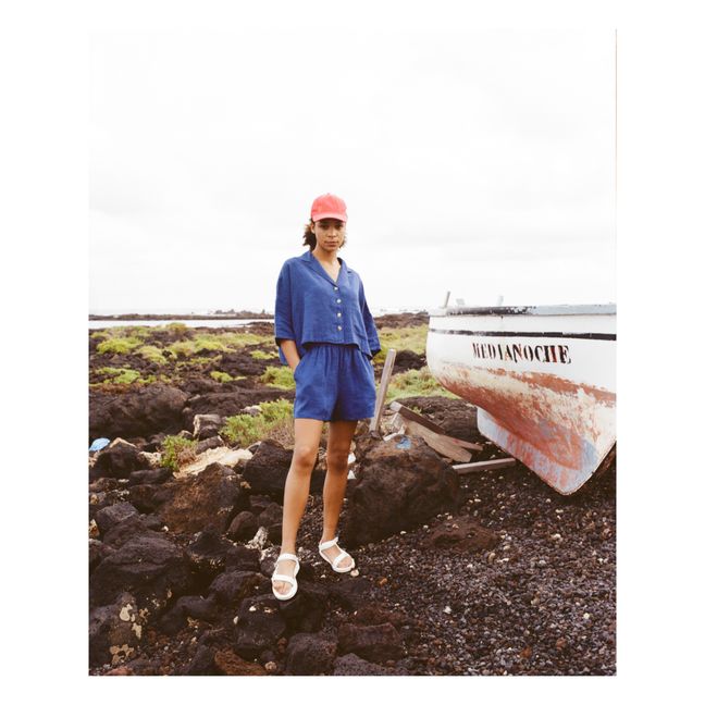 Basic-Shorts Leinen | Navy