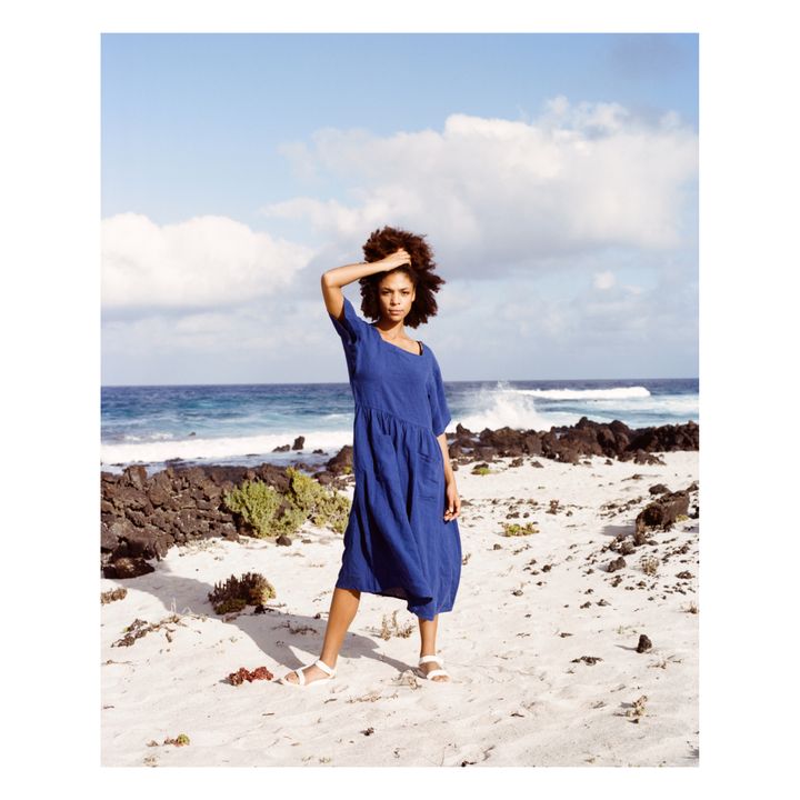 Kleid Mitch Leinen | Navy- Produktbild Nr. 1
