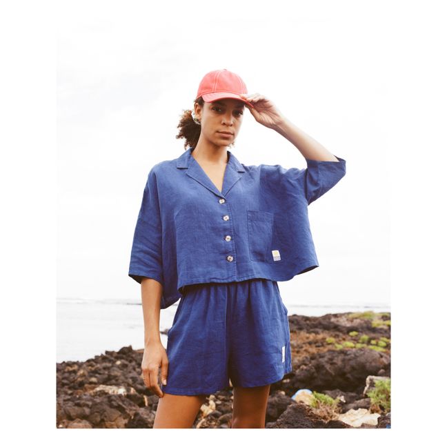Camisa de lino Maxim | Azul Marino