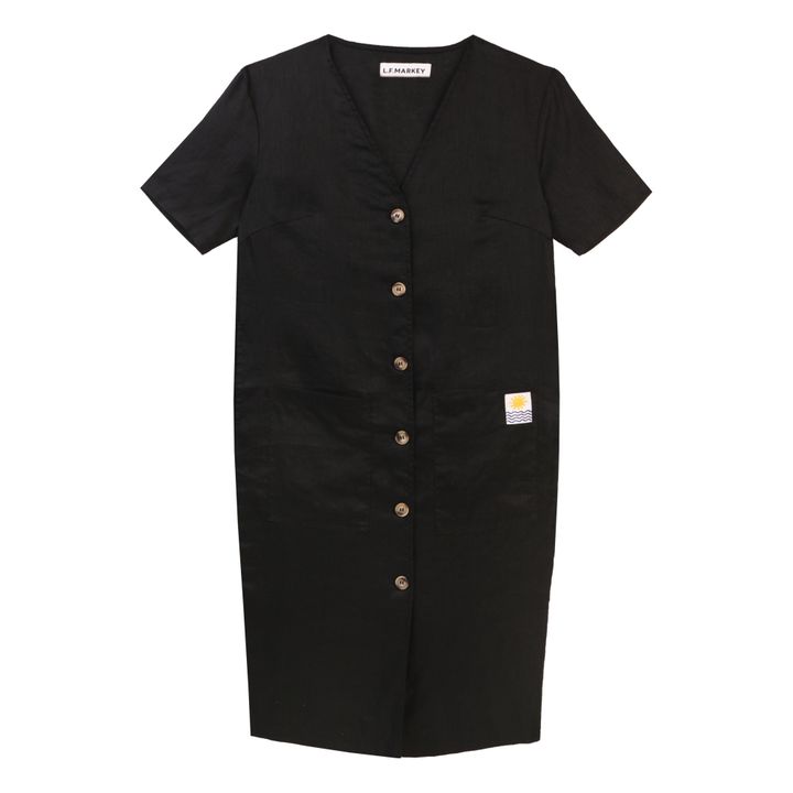 Vestido de lino Klein | Negro- Imagen del producto n°0