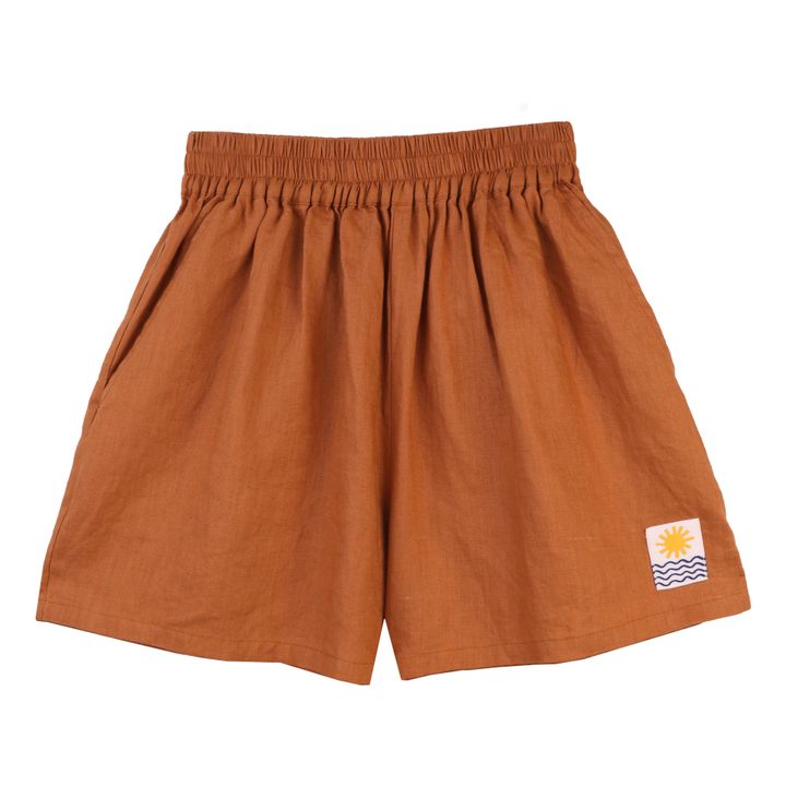 Basic-Shorts Leinen | Braun- Produktbild Nr. 0