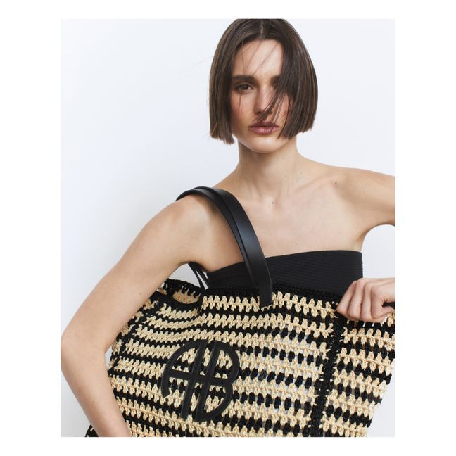 Cabas Large Rio Rayures | Nero