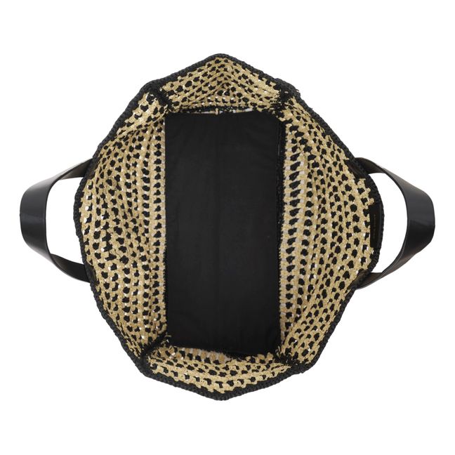Cabas Large Rio Rayures | Nero