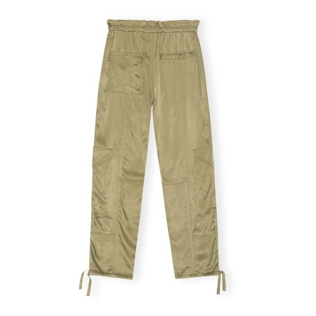 Satin trousers | Verde militare