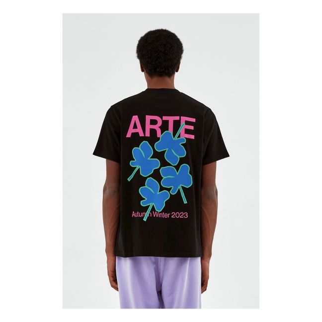 Maglietta con fiori astratti | Nero