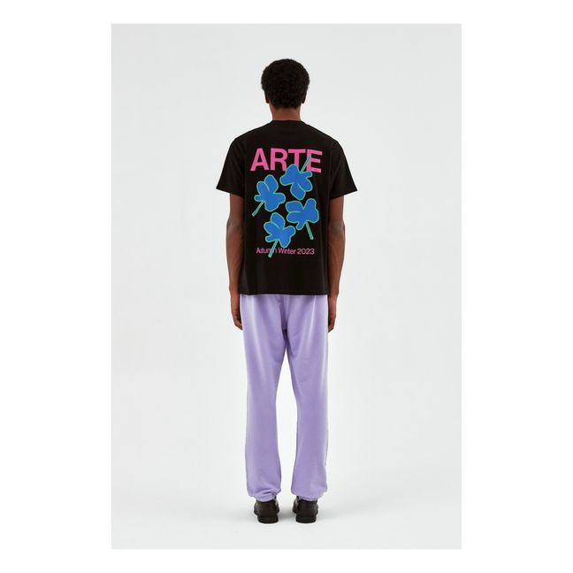 Maglietta con fiori astratti | Nero