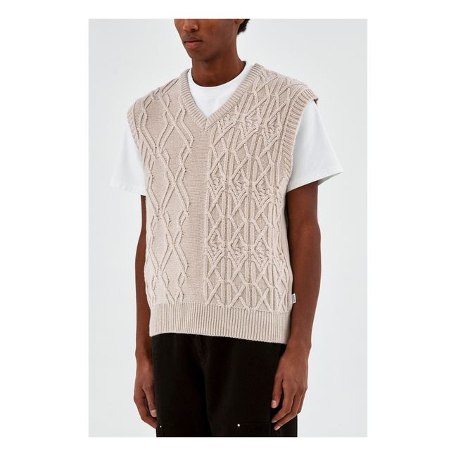Maglione senza maniche a struttura multipla | Naturale