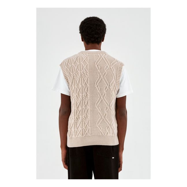 Multi Texture Sleeveless Sweater | Natural