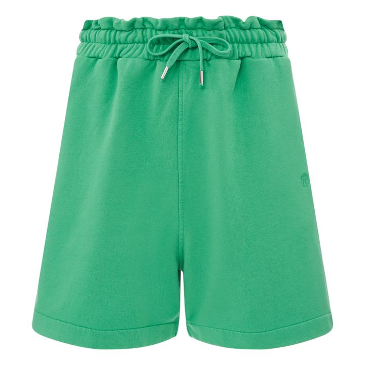 Pantalón corto de muletón orgánico | Verde- Imagen del producto n°0