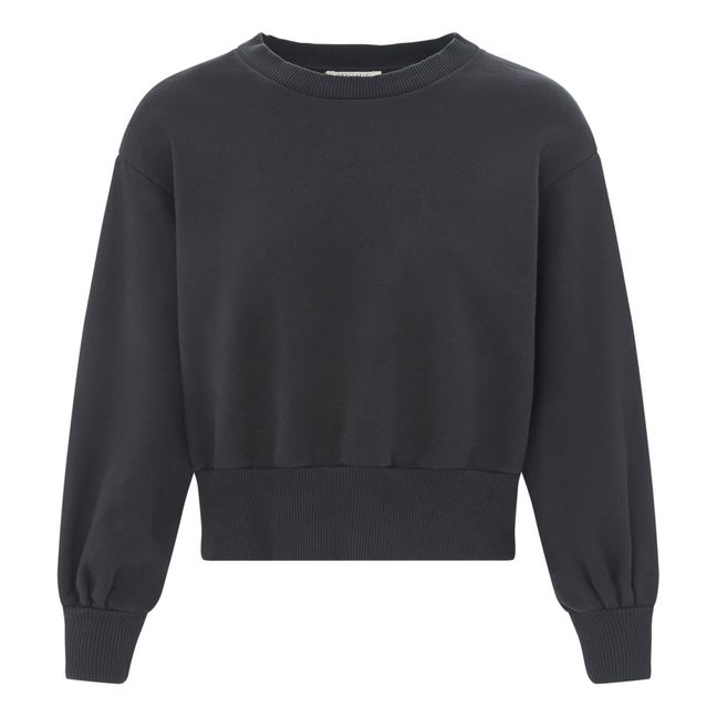 Boxy Organic Fleece Sweatshirt | Negro