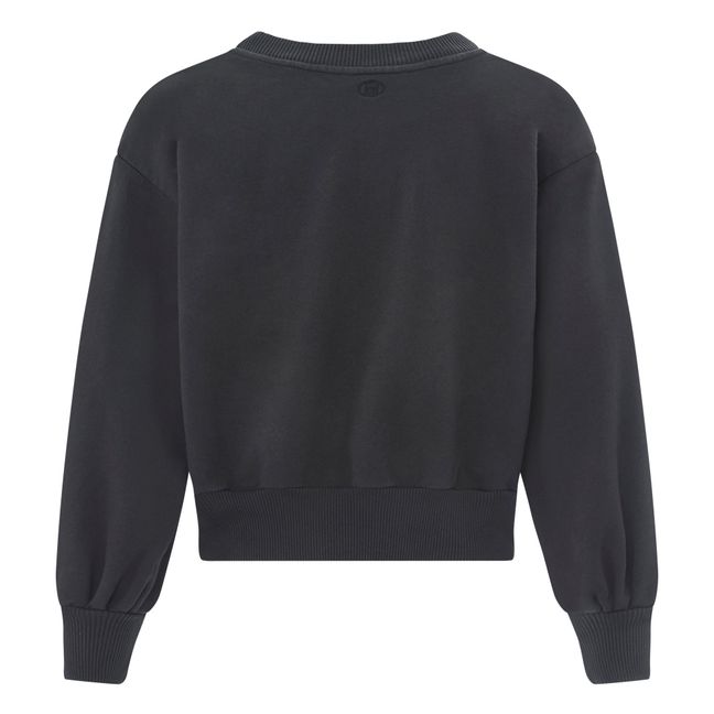 Boxy Organic Fleece Sweatshirt | Black