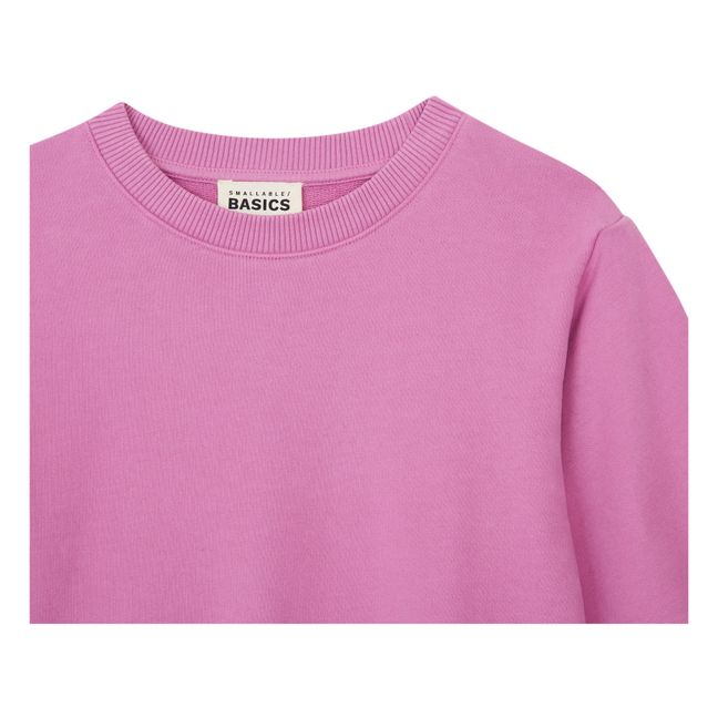 Sweat Fille Boxy Molleton Bio | Rose bonbon