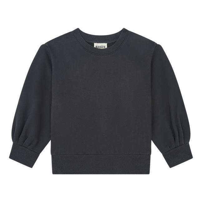 Boxy Organic Fleece Sweatshirt | Negro