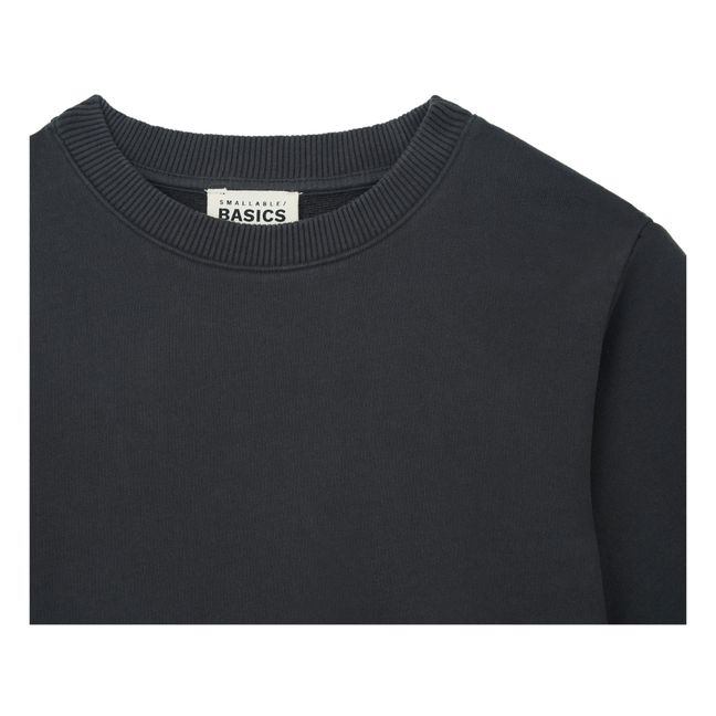 Sweat Fille Boxy Molleton Bio | Noir