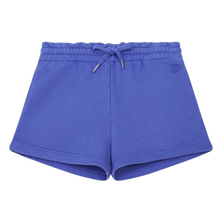 Pantalón corto de muletón orgánico | Azul índigo- Imagen del producto n°0