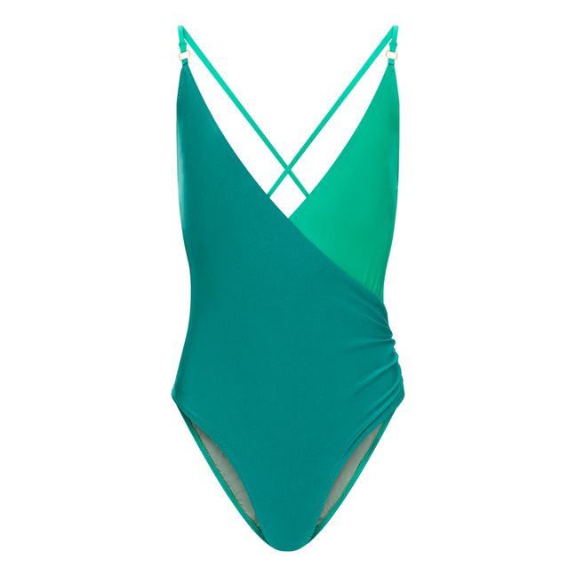 Maillot de bain 1 pièce Bicolore | Vert émeraude