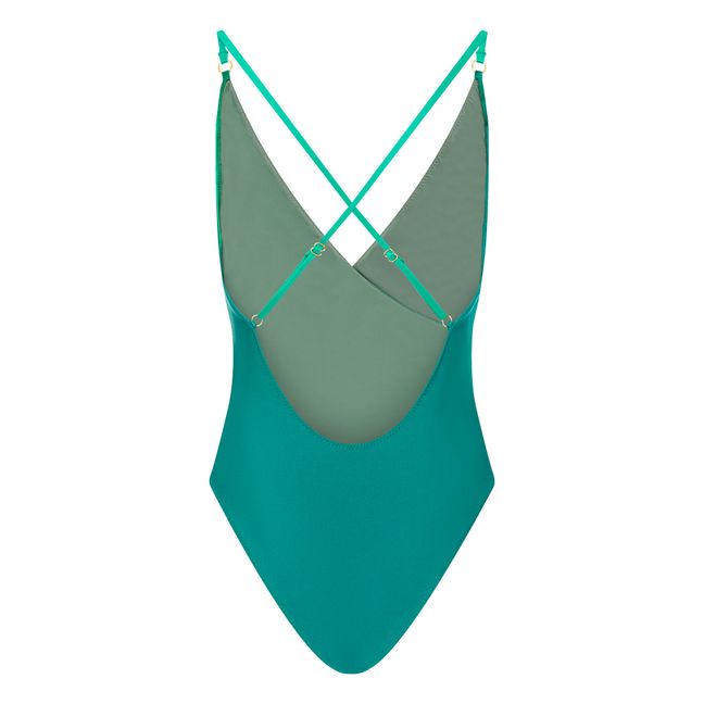 Bañador bicolor | Verde esmeralda
