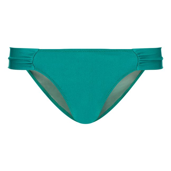Geraffte Bikinihose | Smaragdgrün