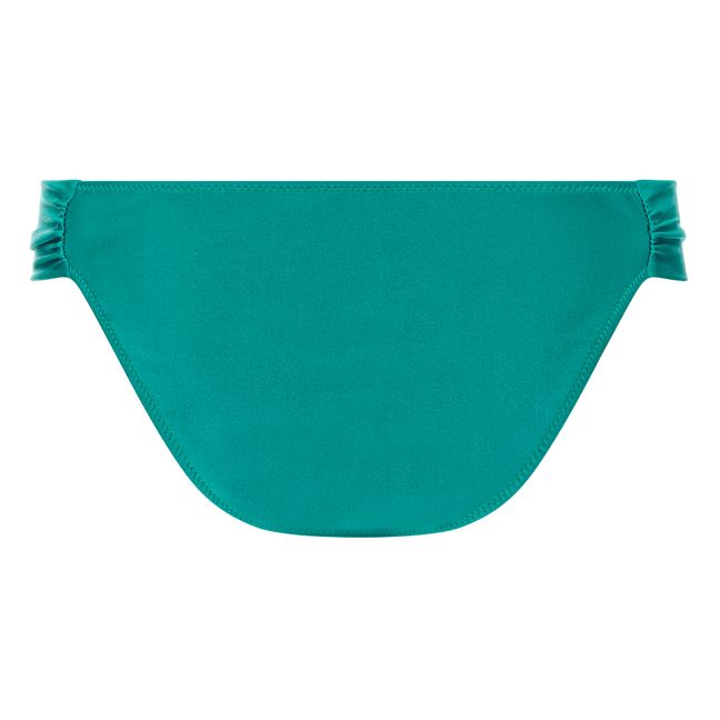 Draped Bikini Bottom | Emerald green