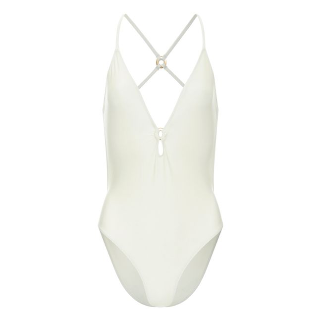 One-Piece Swimsuit with Ring | Off white