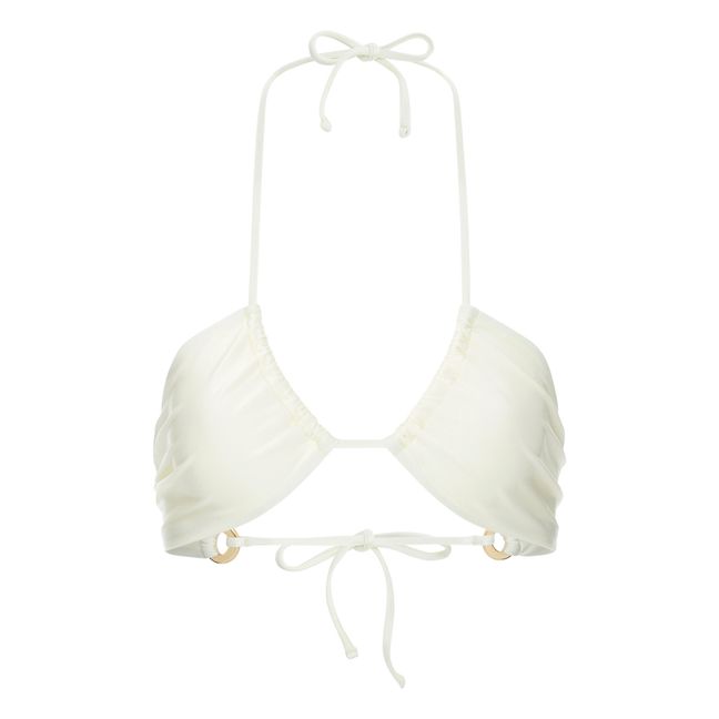 Maillot de bain Triangle Froncé à Nouer | Blanc cassé