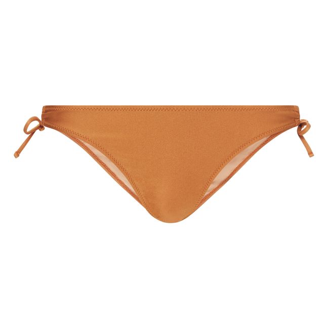 Lace-Up Bikini Bottom | Copper red